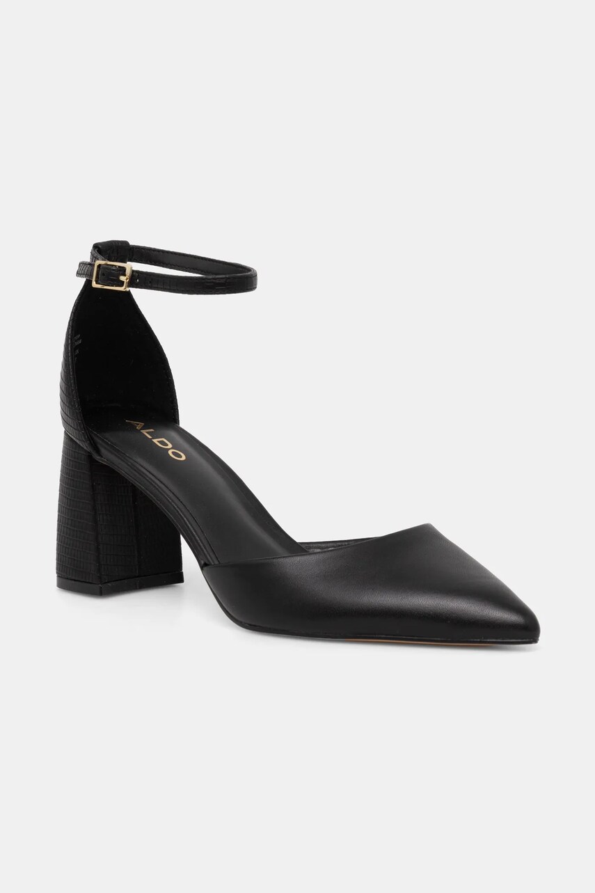 Aldo pantofi de piele JAN culoarea negru, cu toc drept, 13650122