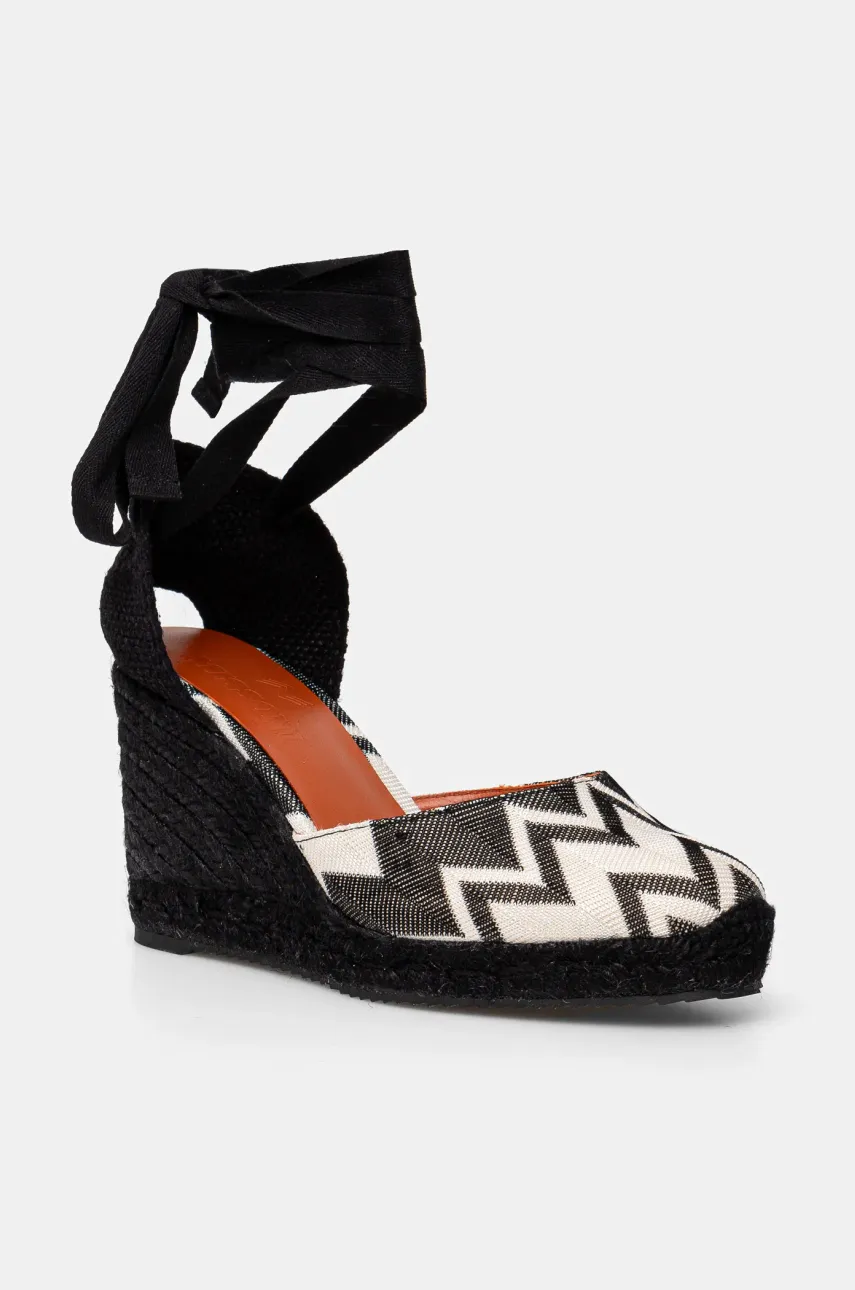 Missoni espadrile Eva 80 culoarea negru, toc pana, MWB008_022