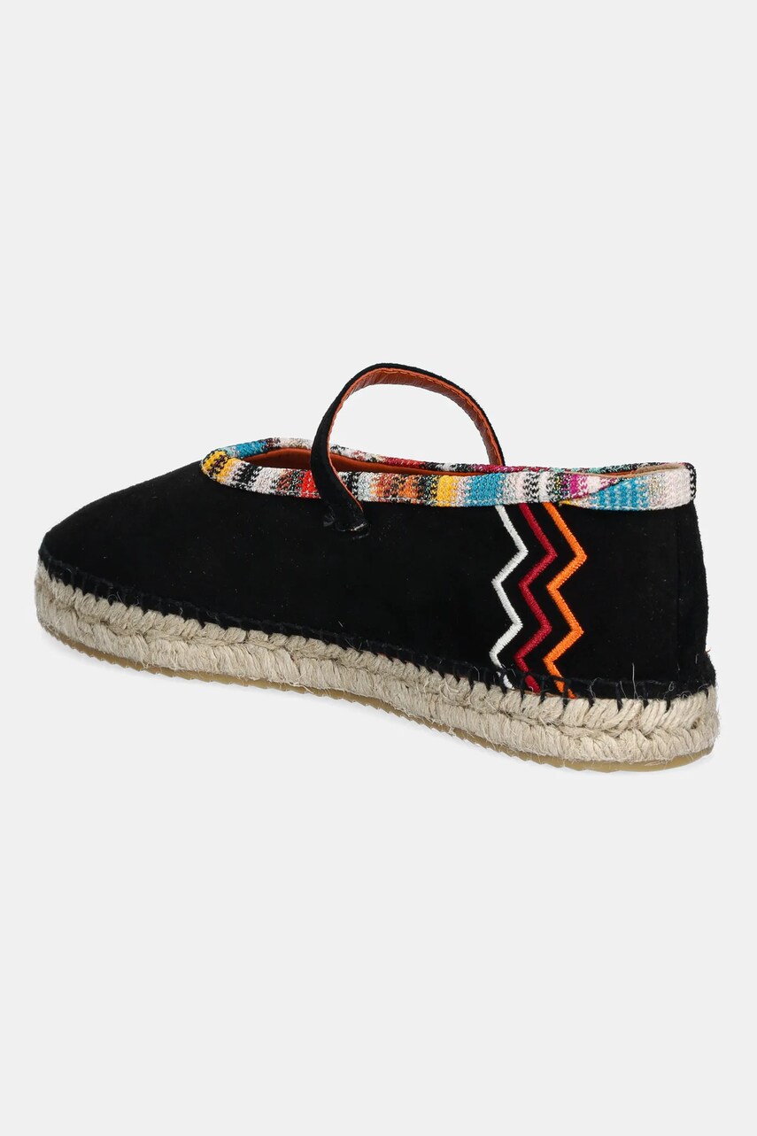 Missoni espadrilles velúrból Lola fekete, MWB012_001 termék 2. képe