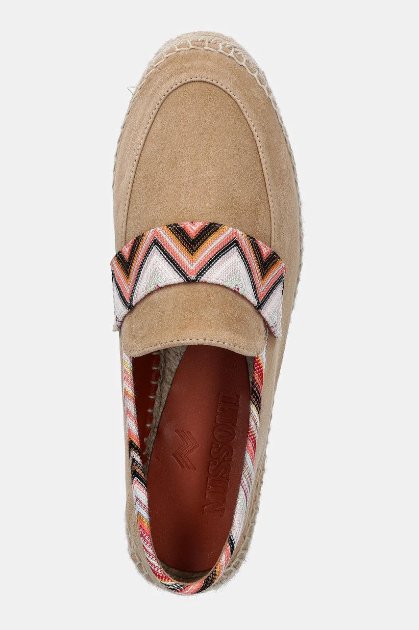 Εσπαντρίγιες σουέτ Missoni Amelia χρώμα: μπεζ, MWB013_020 φωτογραφία