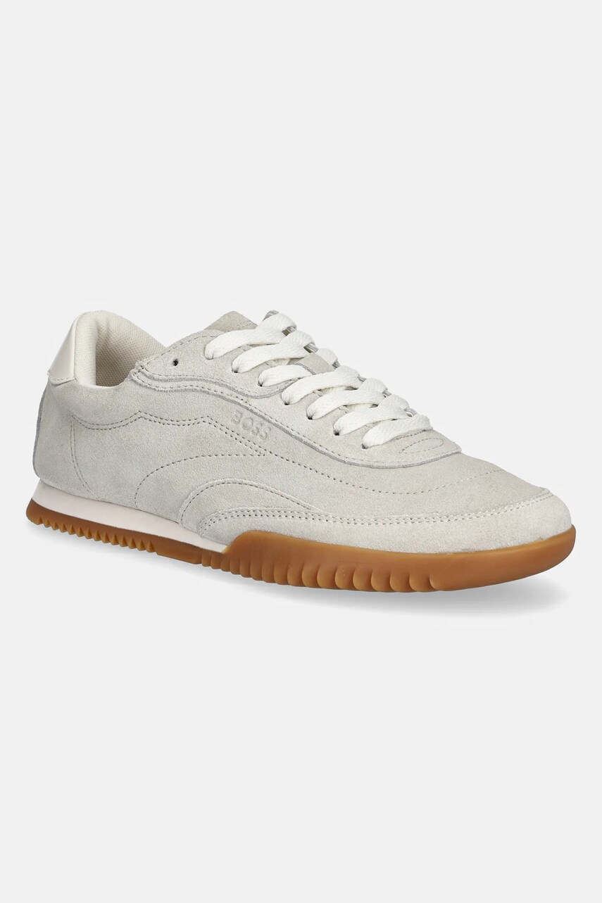BOSS sneakers din piele Carlynn femei, culoarea gri, 50541691