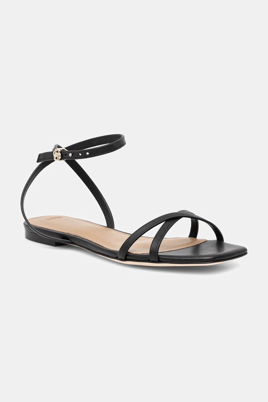 BOSS sandale de piele Charlize femei, culoarea negru, 50542217 BOSS sandale de piele Charlize femei, culoarea negru, 50542217