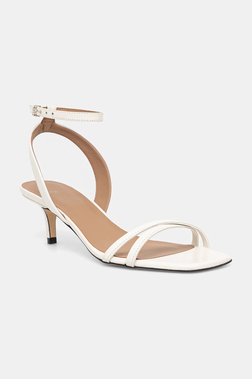 BOSS pantofi cu toc Charlize culoarea alb, 50542370