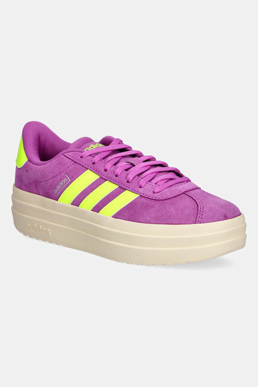 Levně Semišové sneakers boty adidas VL Court Bold růžová barva, JI1785