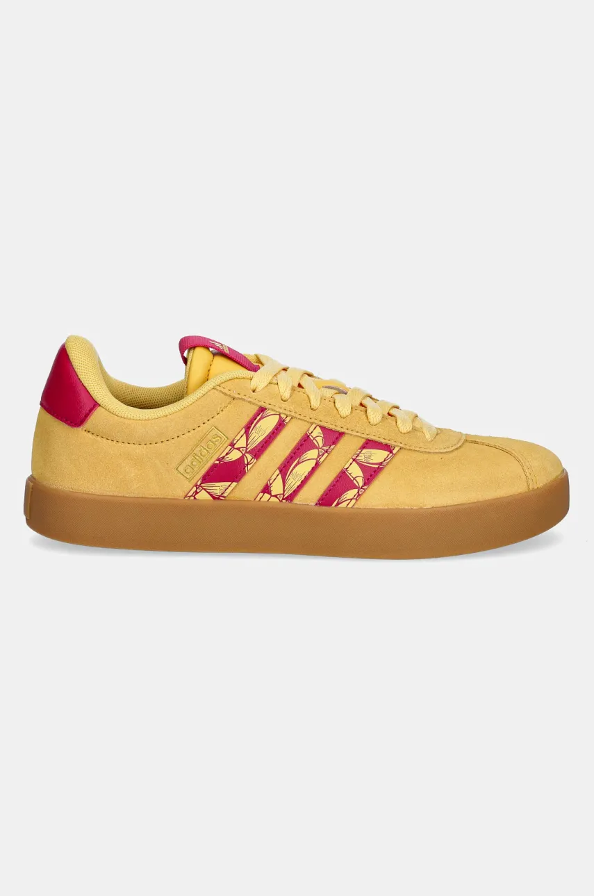 Замшевые кроссовки adidas VL Court 3.0 женские цвет жёлтый JQ7402 Замшевые кроссовки adidas VL Court 3.0 женские цвет жёлтый JQ7402