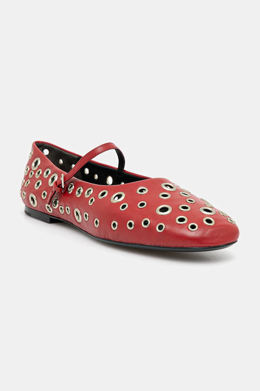 Tory Burch balerini de piele Eyelet Mary Jane Ballet culoarea bordo, 162679-960 Tory Burch balerini de piele Eyelet Mary Jane Ballet culoarea bordo, 162679-960