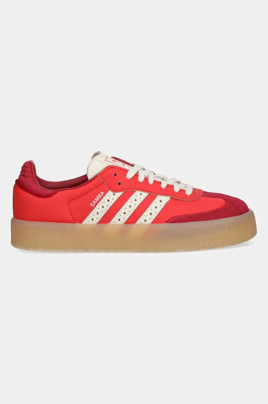 Кожаные кроссовки adidas Originals Sambae цвет красный JH7287 Кожаные кроссовки adidas Originals Sambae цвет красный JH7287