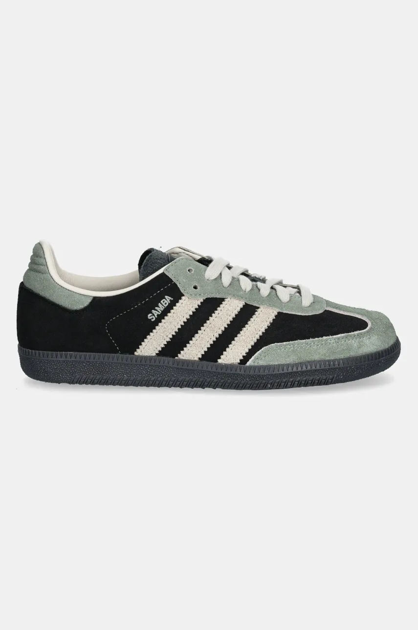 Замшевые кроссовки adidas Originals Samba OG W женские цвет чёрный JI2680 Замшевые кроссовки adidas Originals Samba OG W женские цвет чёрный JI2680
