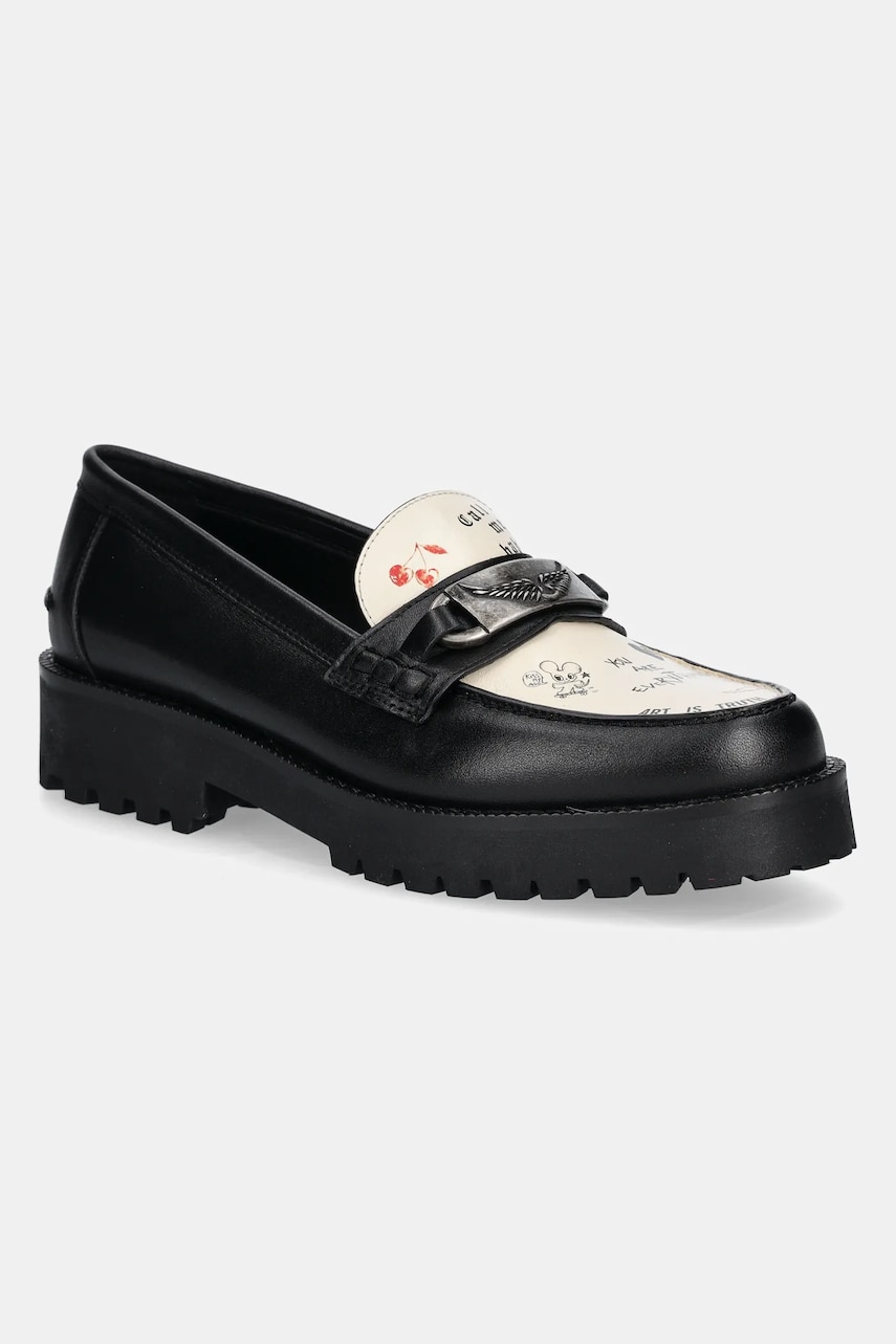 ZADIG&VOLTAIRE mocasini de piele Joecassin femei, culoarea negru, cu platforma, SWCT01981 ZADIG&VOLTAIRE mocasini de piele Joecassin femei, culoarea negru, cu platforma, SWCT01981
