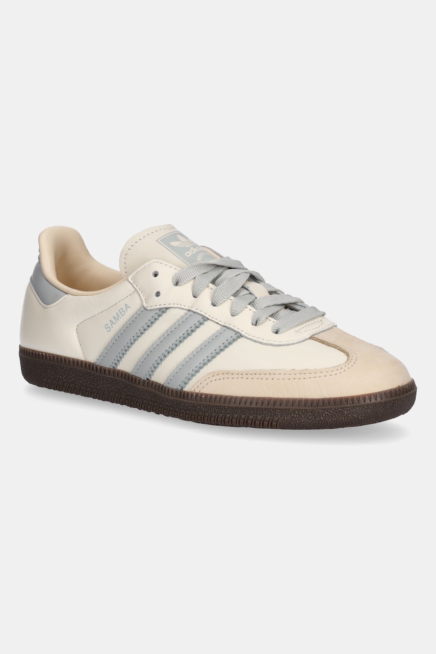 adidas Originals sneakers din piele Samba OG W culoarea bej, JH7299 adidas Originals sneakers din piele Samba OG W culoarea bej, JH7299