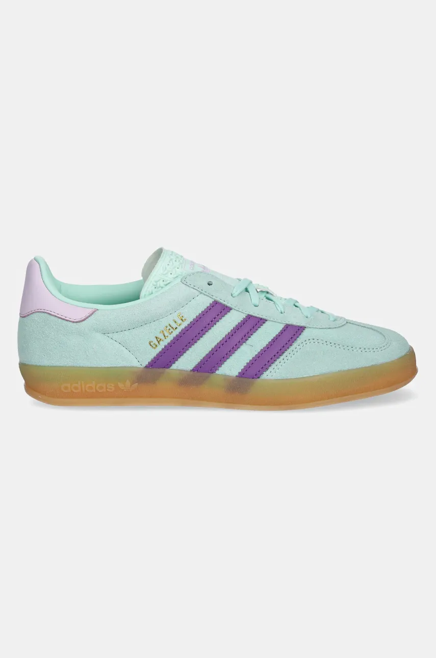 Замшевые кроссовки adidas Originals Gazelle Indoor W женские цвет бирюзовый JQ0192 Замшевые кроссовки adidas Originals Gazelle Indoor W женские цвет бирюзовый JQ0192
