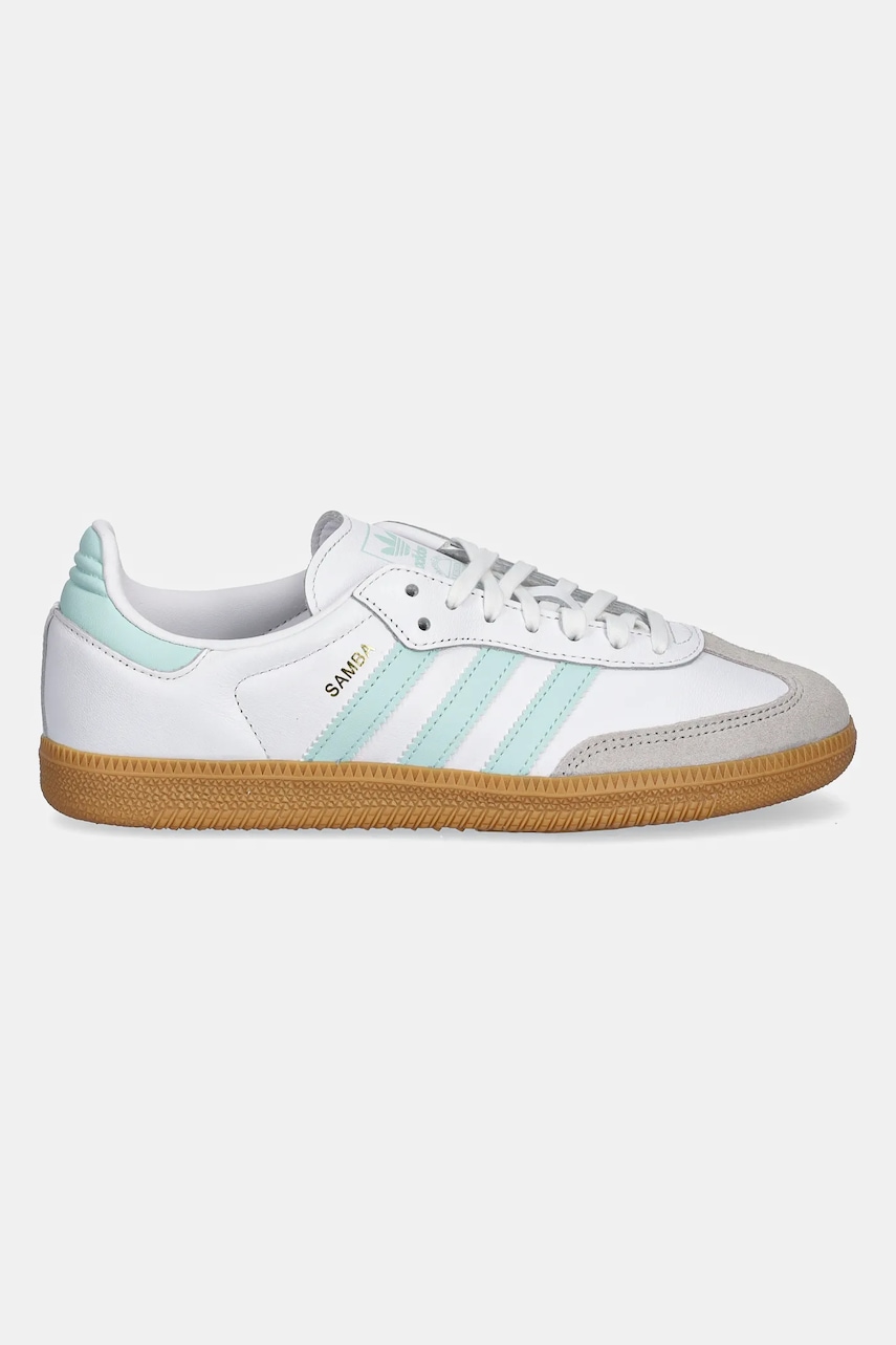 Кожаные кроссовки adidas Originals SAMBA OG цвет бирюзовый JP5481 Кожаные кроссовки adidas Originals SAMBA OG цвет бирюзовый JP5481