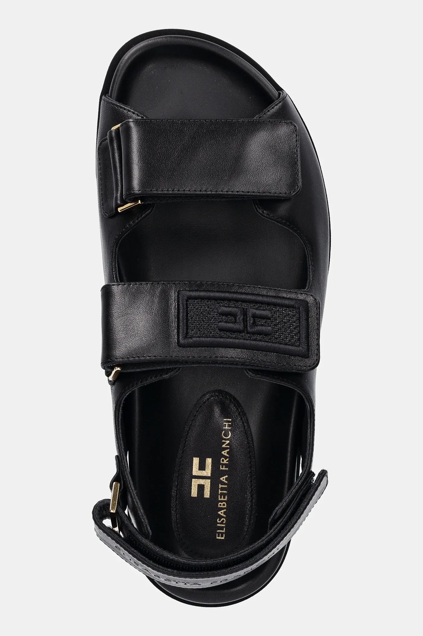 Δερμάτινα σανδάλια Elisabetta Franchi χρώμα: μαύρο, SA14C52E2 φωτογραφία