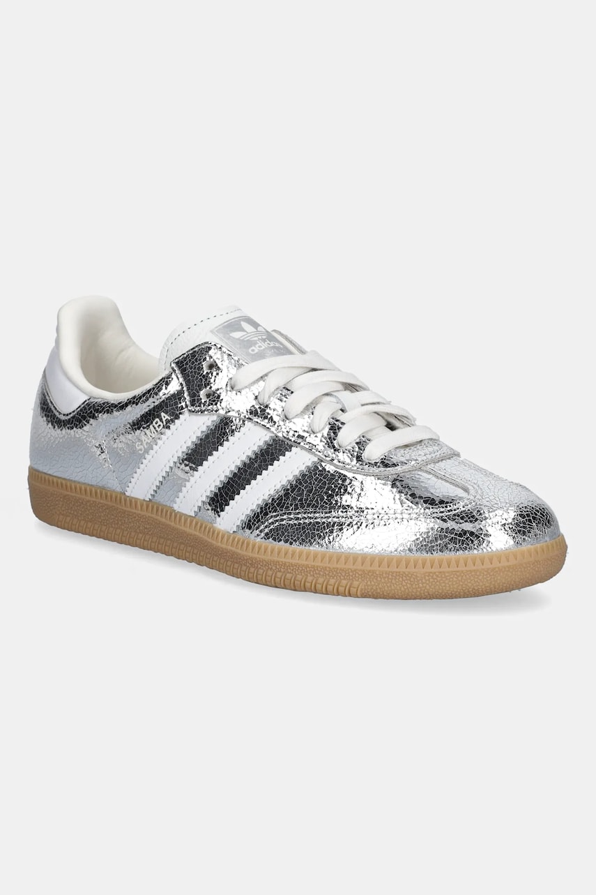 Кожени маратонки adidas Originals Samba OG в сребристо JR0035