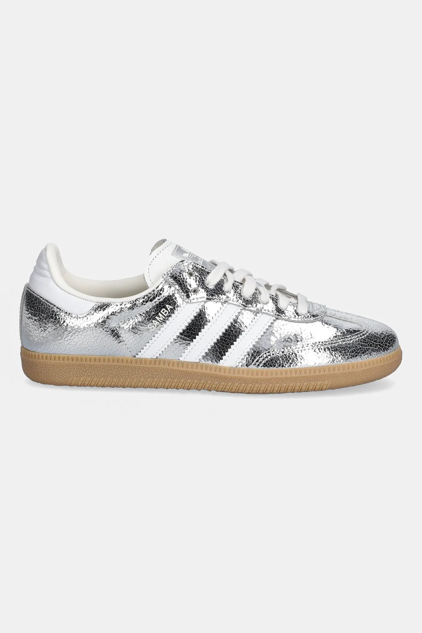Кожаные кроссовки adidas Originals Samba OG цвет серебрянный JR0035