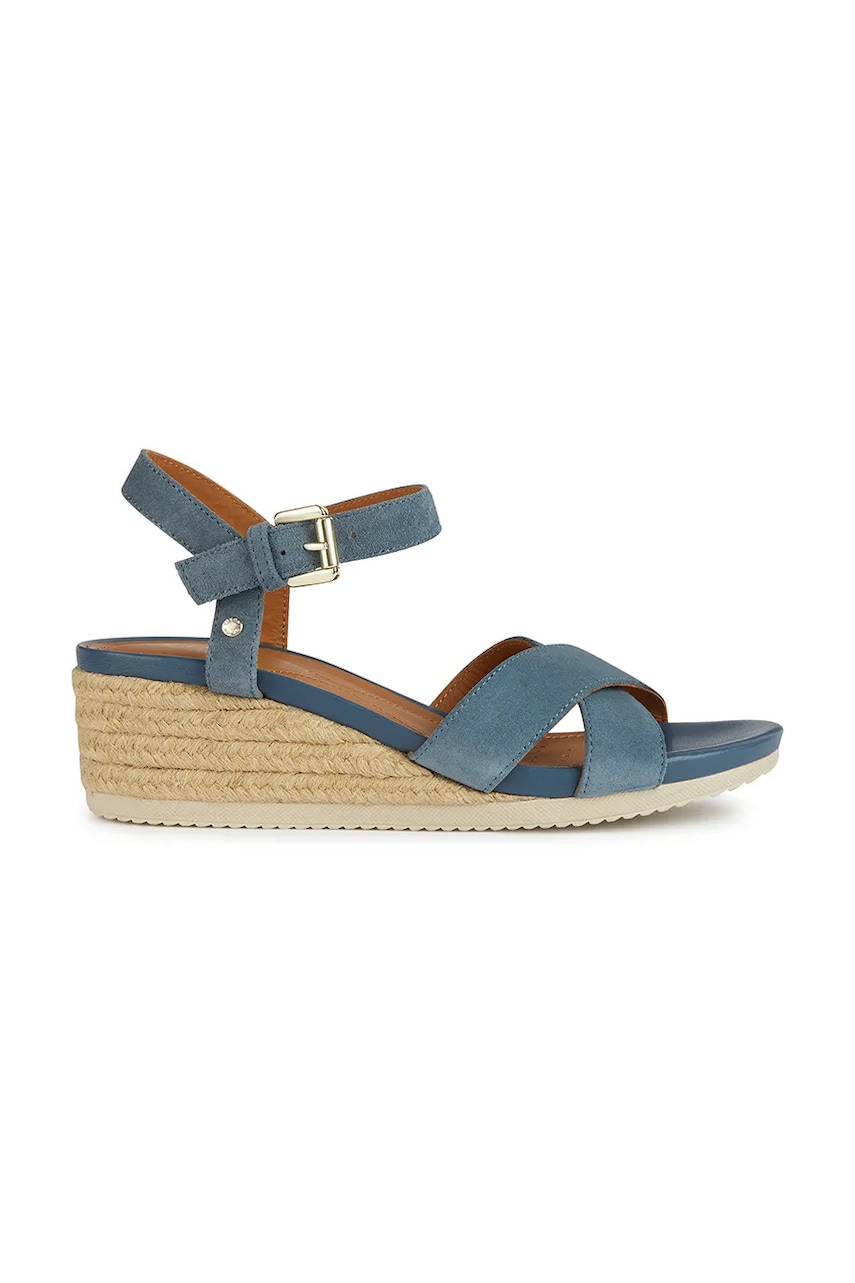 Geox sandale din piele intoarsa D ISCHIA CORDA C culoarea albastru marin, D02HHC 00022 C4005