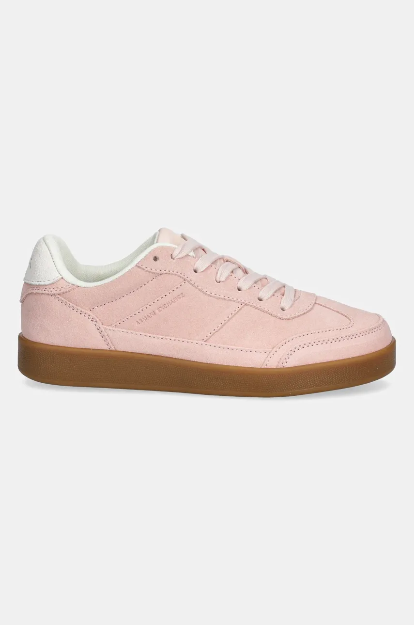 Замшевые кроссовки Armani Exchange женская цвет розовый XDX182 XV868 01081 Замшевые кроссовки Armani Exchange женская цвет розовый XDX182 XV868 01081