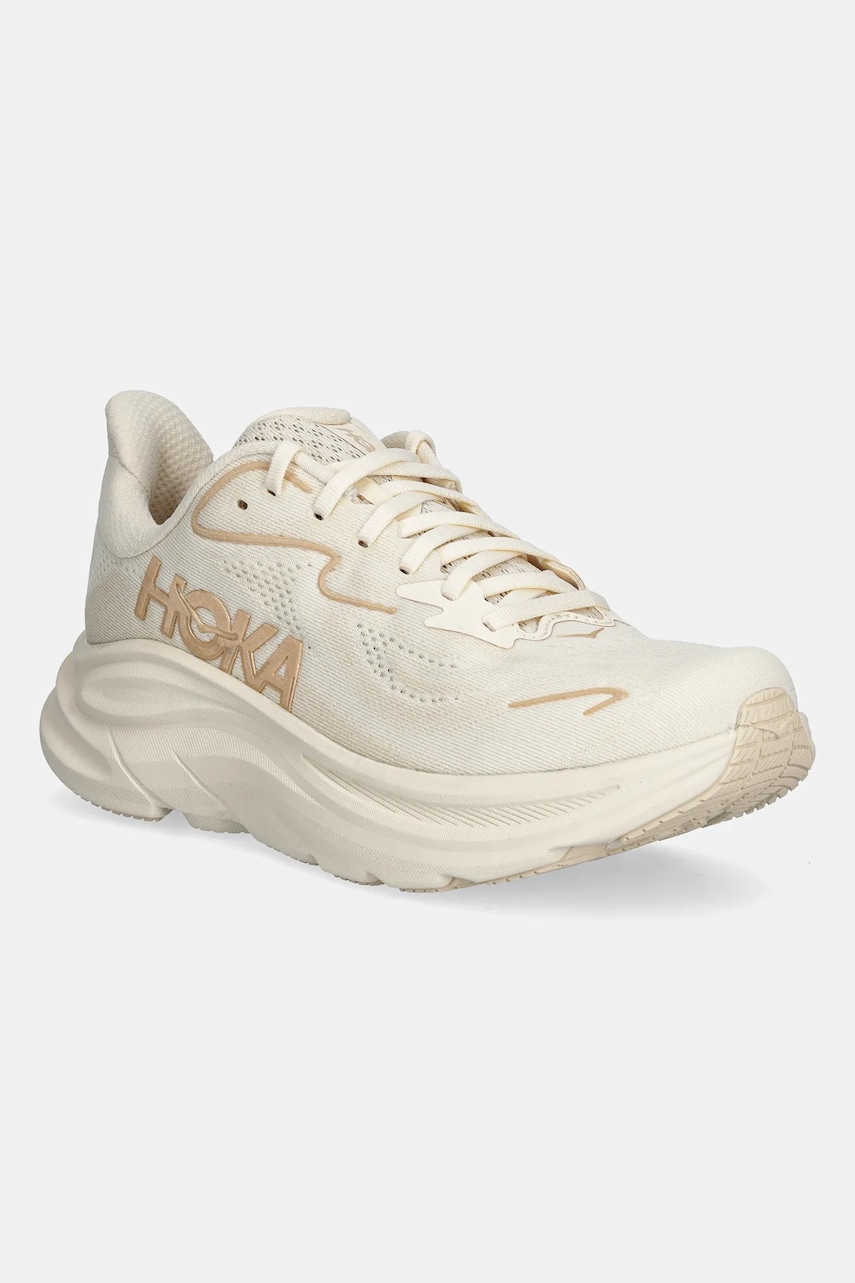 Hoka sneakers Clifton 10 femei, culoarea bej, 1162031