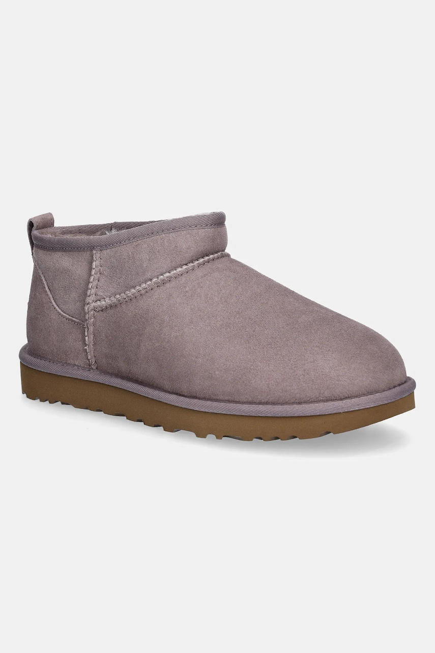 UGG cizme de zapada din piele intoarsa Classic Ultra Mini culoarea violet, 1116109-SGRP