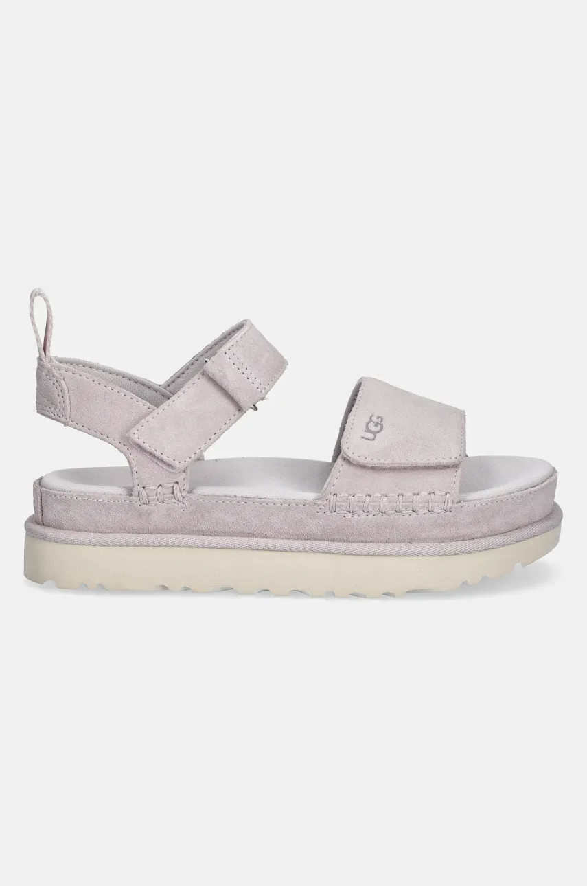 Замшевые сандалии UGG Goldenstar женские цвет розовый на платформе 1136783-BYF Замшевые сандалии UGG Goldenstar женские цвет розовый на платформе 1136783-BYF