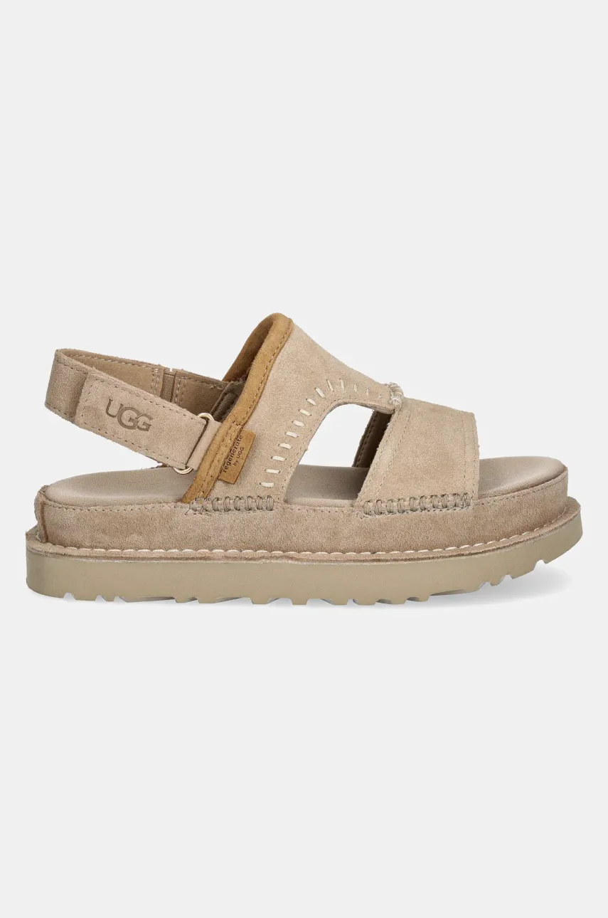 Замшевые сандалии UGG Goldenstar Regenerate женские цвет бежевый на платформе 1167369-SAN Замшевые сандалии UGG Goldenstar Regenerate женские цвет бежевый на платформе 1167369-SAN