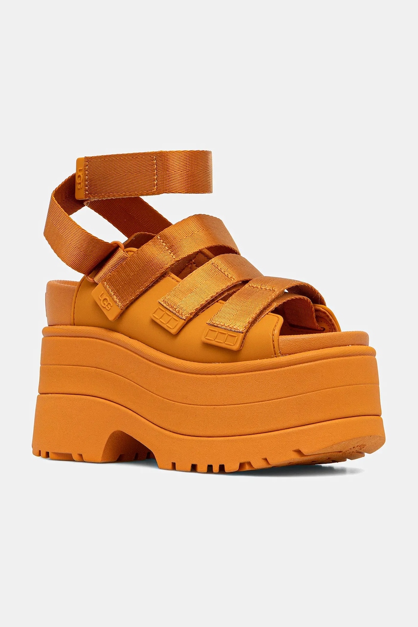Sandály UGG Goldenrise dámské, oranžová barva, na platformě, 1167431-DCT