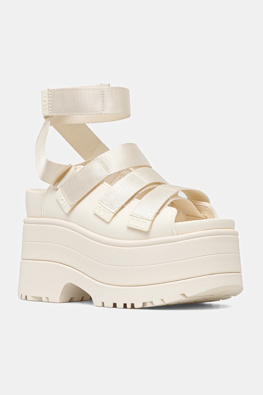 UGG sandale Goldenrise femei, culoarea bej, cu toc drept, 1167431-JSM