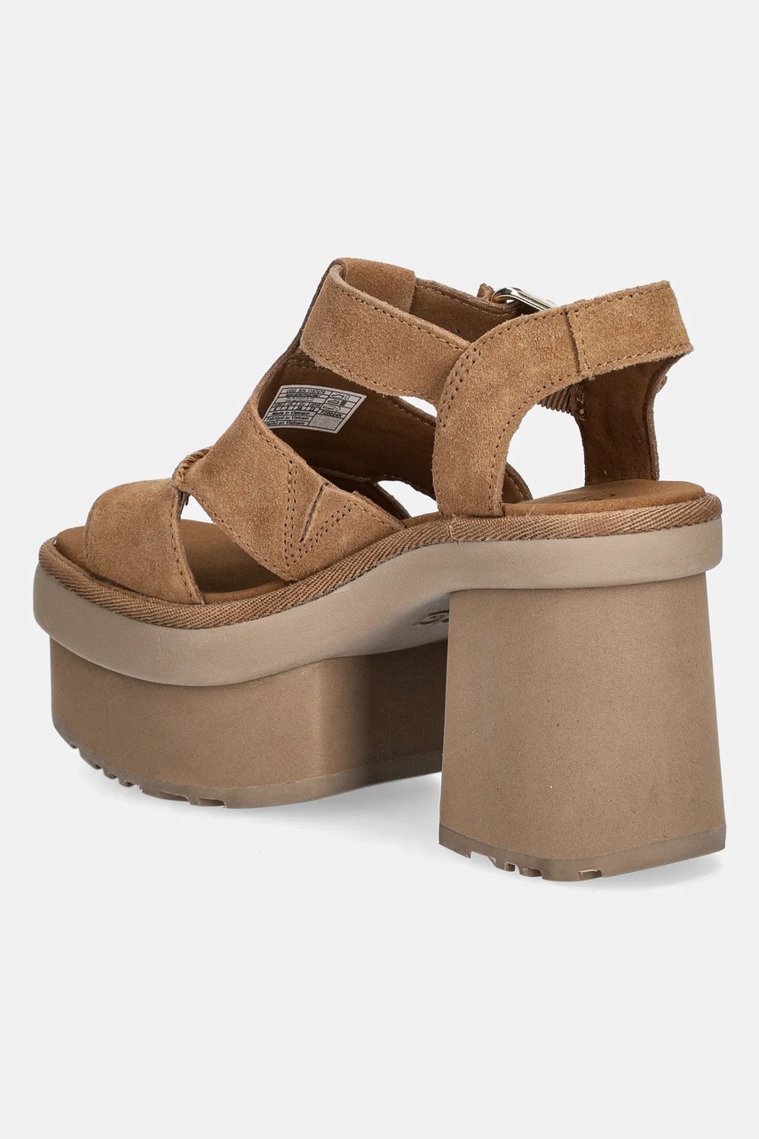 UGG velúr szandál New Heights Platfort-Strap barna, 1167478-CHE termék 2. képe