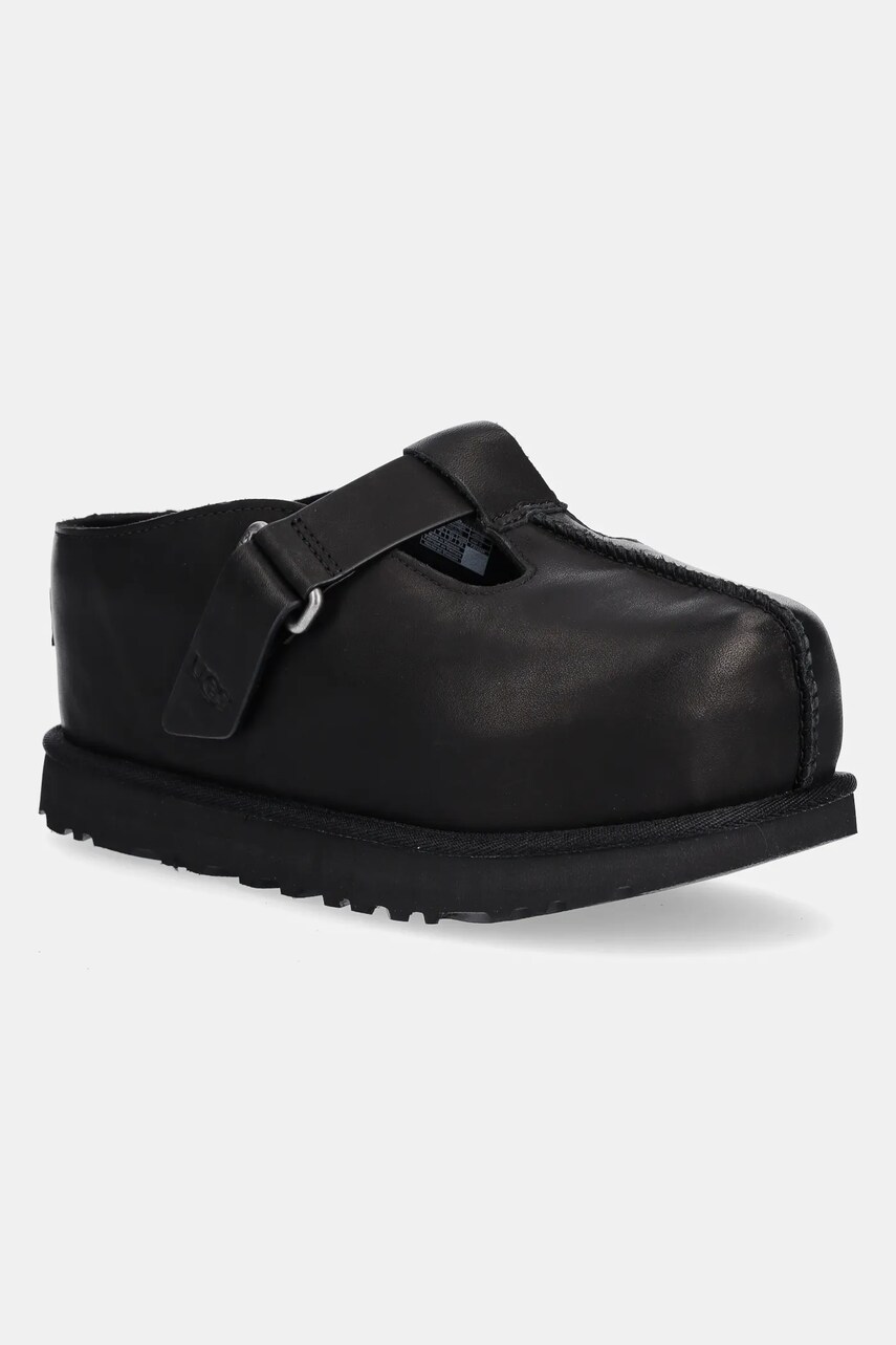 UGG papuci Goldenstar Hi Clog femei, culoarea negru, cu platforma, 1169591-BLK