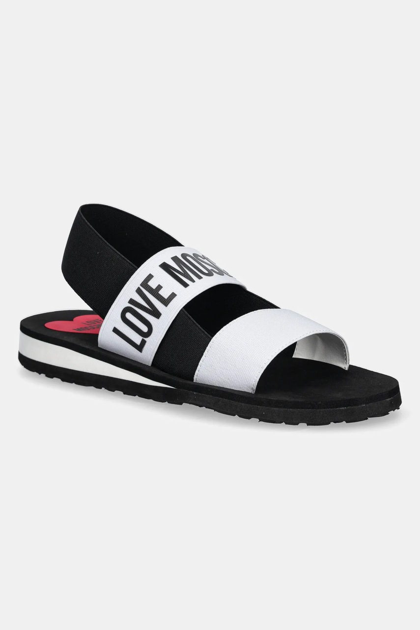 Love Moschino sandale femei, culoarea alb, JA16033G0MJN410A