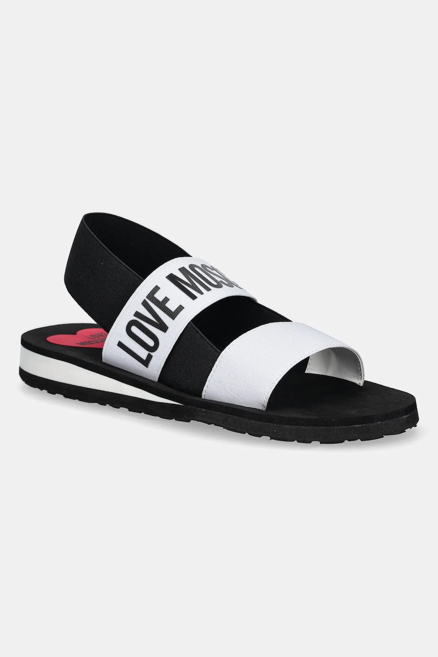 Love Moschino sandale femei, culoarea alb, JA16033G0MJN410A Love Moschino sandale femei, culoarea alb, JA16033G0MJN410A