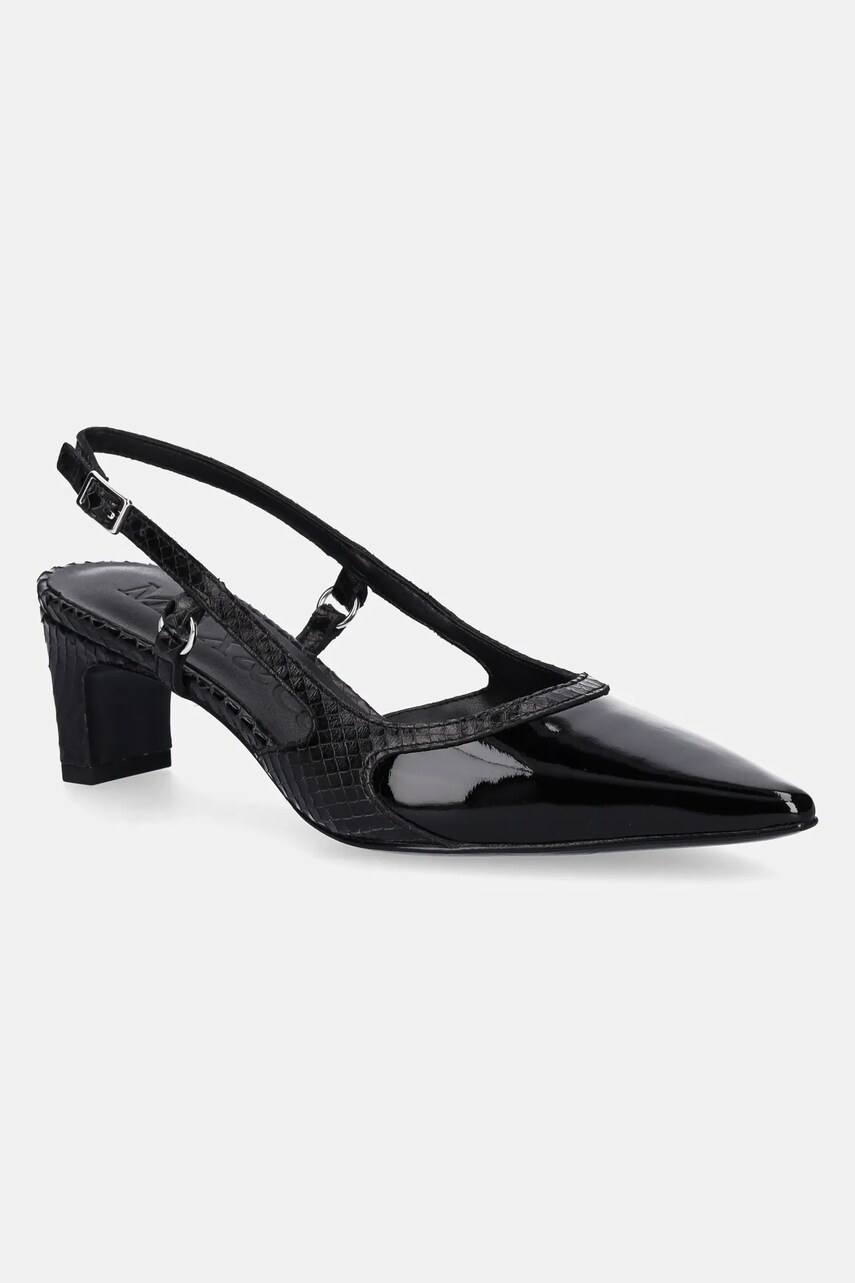 MAX&Co. pantofi de piele culoarea negru, cu toc drept, cu toc deschis