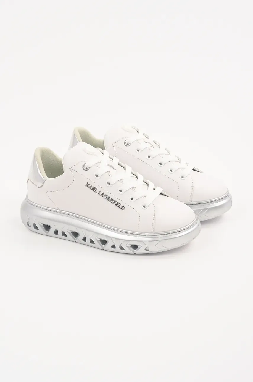 Кожаные кроссовки Karl Lagerfeld KAPRI KITE женские цвет серебрянный KL64519A Кожаные кроссовки Karl Lagerfeld KAPRI KITE женские цвет серебрянный KL64519A