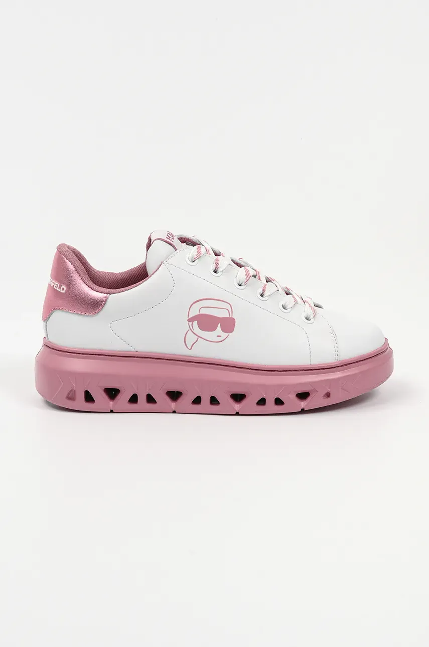 Karl Lagerfeld sneakers din piele KAPRI KITE femei, culoarea roz, KL64525
