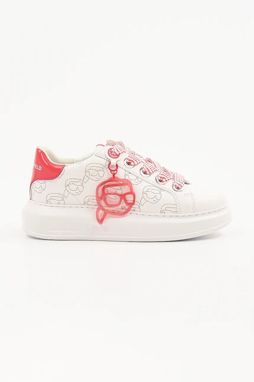 Karl Lagerfeld sneakers din piele KAPRI NFT femei, culoarea alb, KL62522 Karl Lagerfeld sneakers din piele KAPRI NFT femei, culoarea alb, KL62522