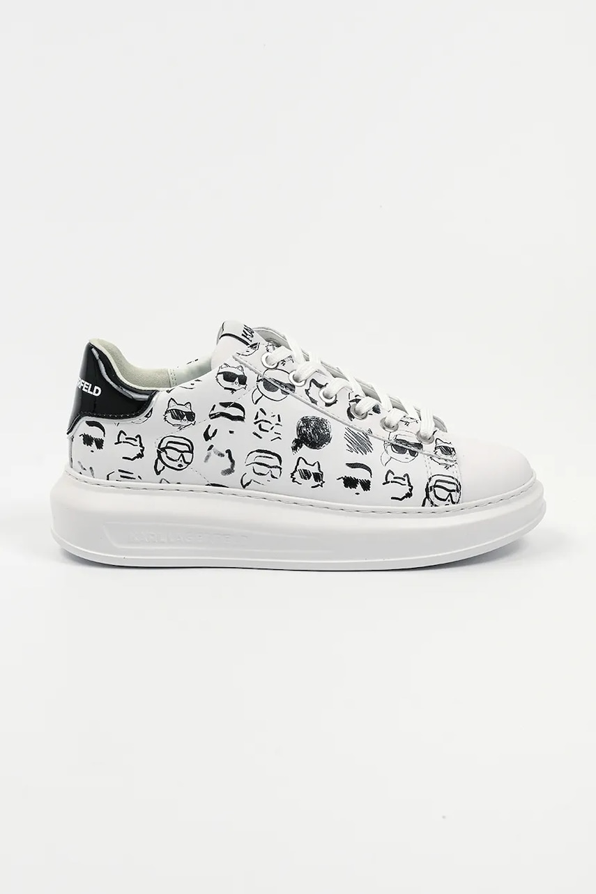 Karl Lagerfeld sneakers din piele KAPRI femei, culoarea alb, KL62512T Karl Lagerfeld sneakers din piele KAPRI femei, culoarea alb, KL62512T