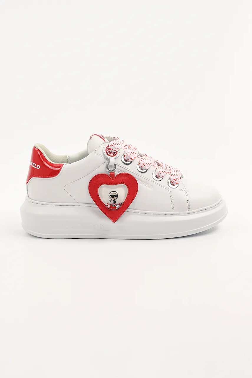 Karl Lagerfeld sneakers din piele KAPRI femei, culoarea alb, KL62514V Karl Lagerfeld sneakers din piele KAPRI femei, culoarea alb, KL62514V