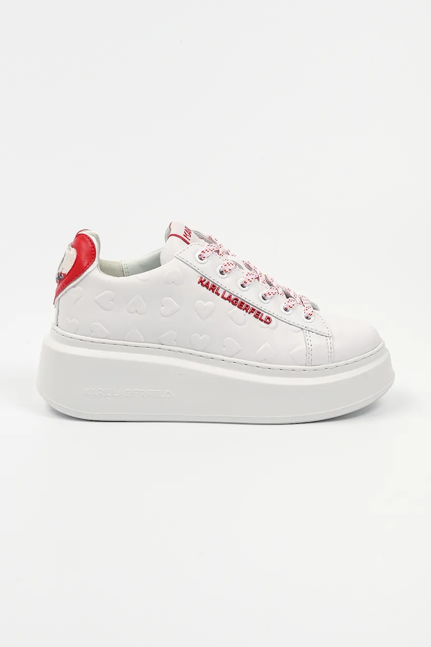 Karl Lagerfeld sneakers din piele ANAKAPRI femei, culoarea alb, KL63514V