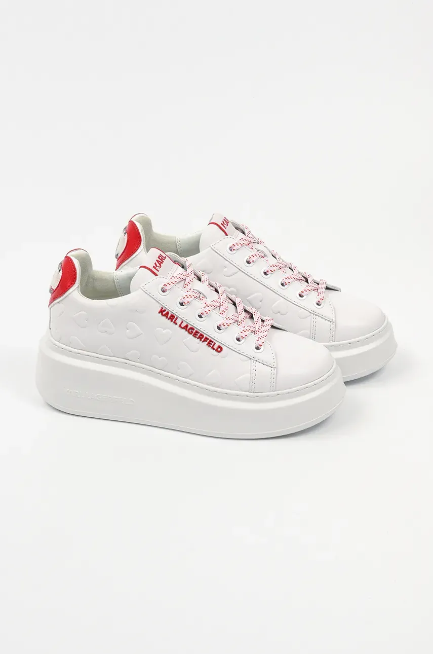 Кожаные кроссовки Karl Lagerfeld ANAKAPRI женские цвет белый KL63514V Кожаные кроссовки Karl Lagerfeld ANAKAPRI женские цвет белый KL63514V