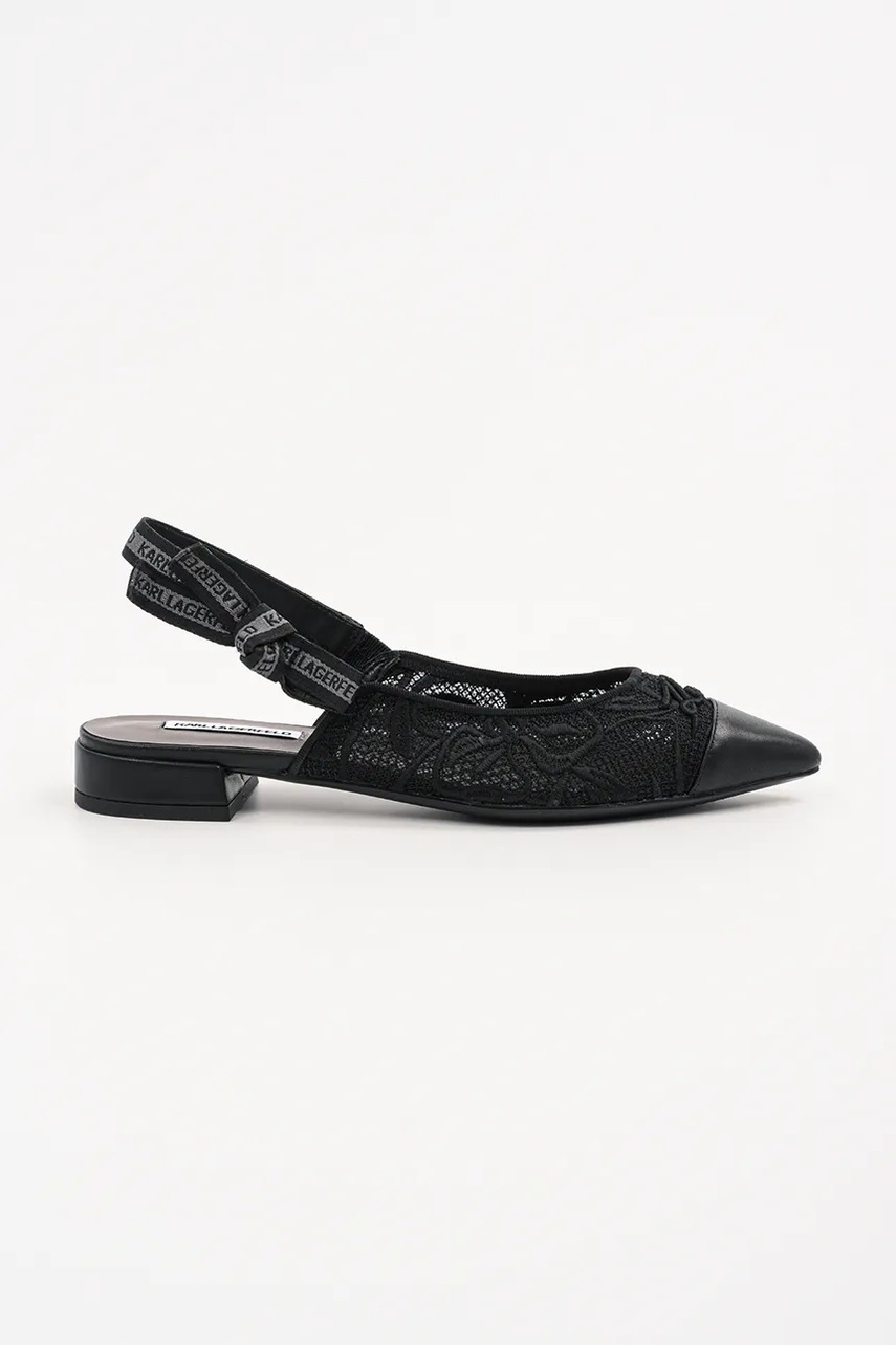 Karl Lagerfeld balerini KERRIE culoarea negru, cu toc deschis, KL40152A