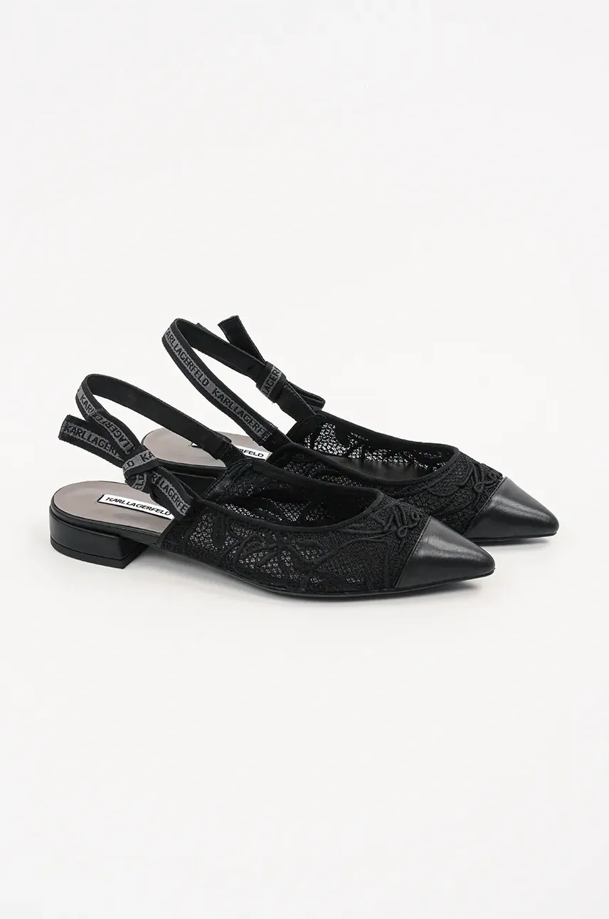 Балетки Karl Lagerfeld KERRIE цвет чёрный открытая пятка KL40152A Балетки Karl Lagerfeld KERRIE цвет чёрный открытая пятка KL40152A