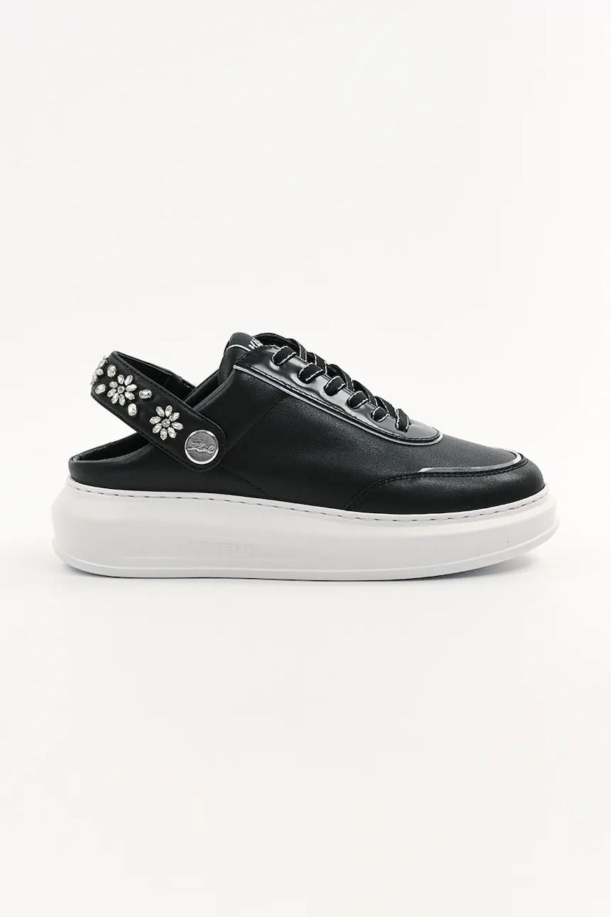 Karl Lagerfeld sneakers din piele KAPRI femei, culoarea negru, KL62513A