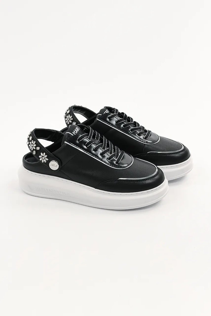 Кожаные кроссовки Karl Lagerfeld KAPRI женские цвет чёрный KL62513A Кожаные кроссовки Karl Lagerfeld KAPRI женские цвет чёрный KL62513A