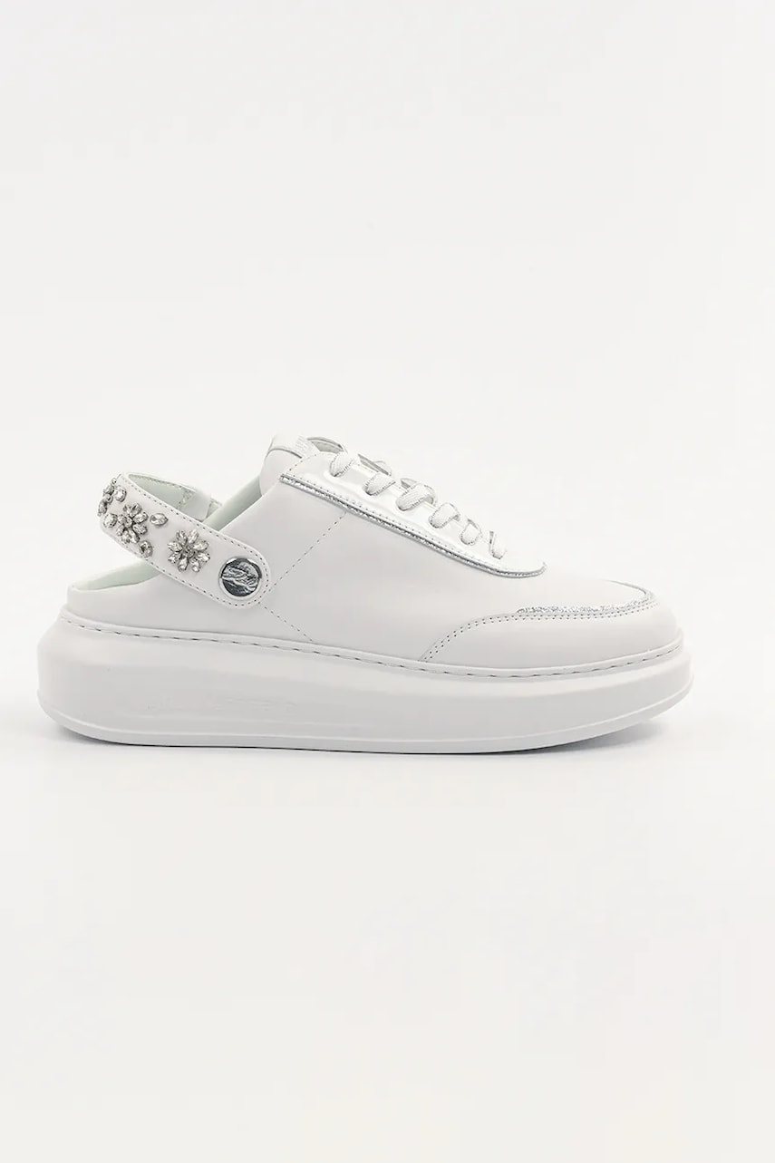 Karl Lagerfeld sneakers din piele KAPRI femei, culoarea alb, KL62513A Karl Lagerfeld sneakers din piele KAPRI femei, culoarea alb, KL62513A