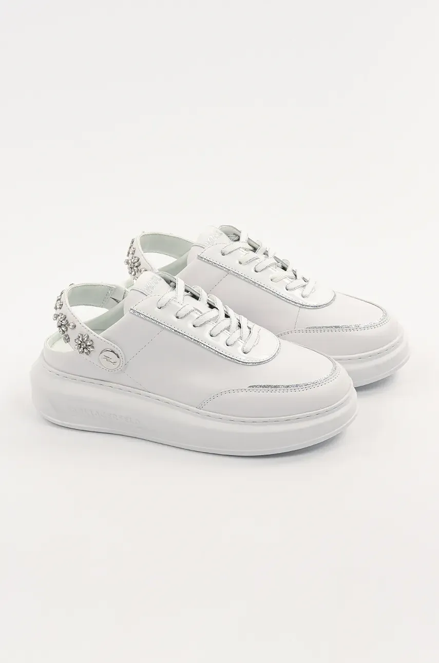 Кожаные кроссовки Karl Lagerfeld KAPRI женские цвет белый KL62513A Кожаные кроссовки Karl Lagerfeld KAPRI женские цвет белый KL62513A