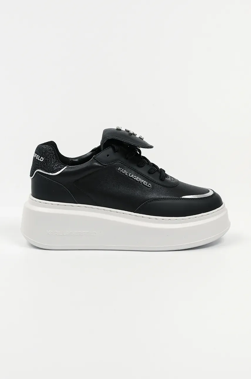 Karl Lagerfeld sneakers din piele ANAKAPRI femei, culoarea negru, KL63519S