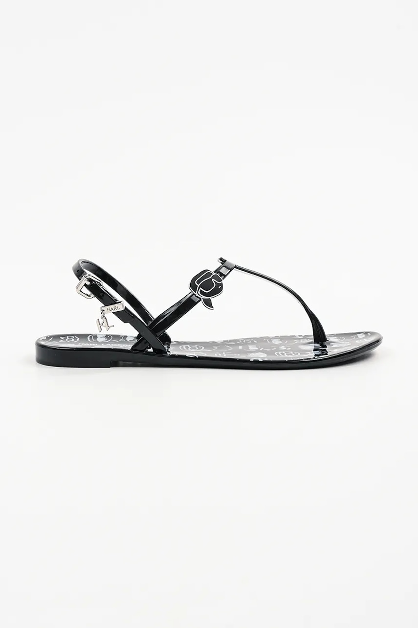 Karl Lagerfeld sandale JELLY NFT femei, culoarea negru, KL80002G