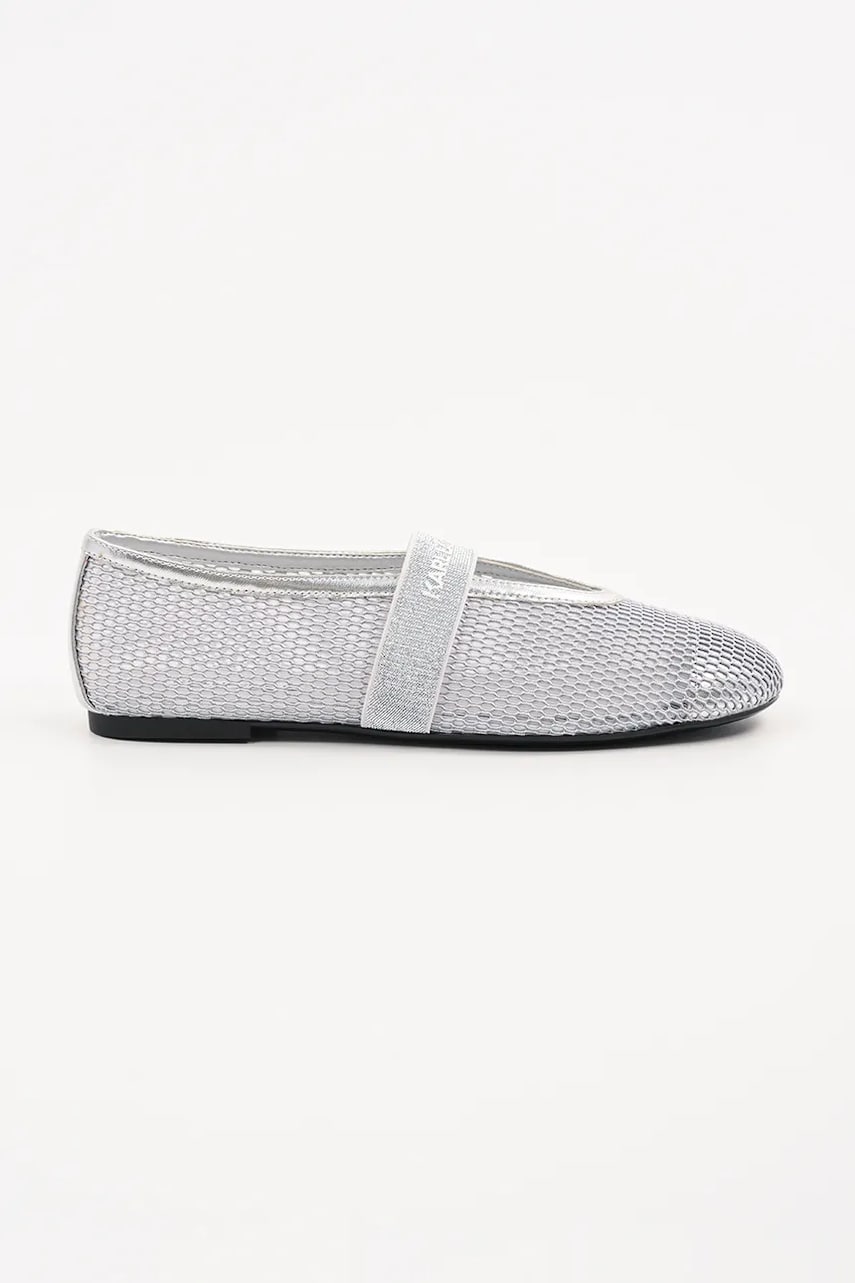 Karl Lagerfeld balerini KARO culoarea argintiu, KL40125