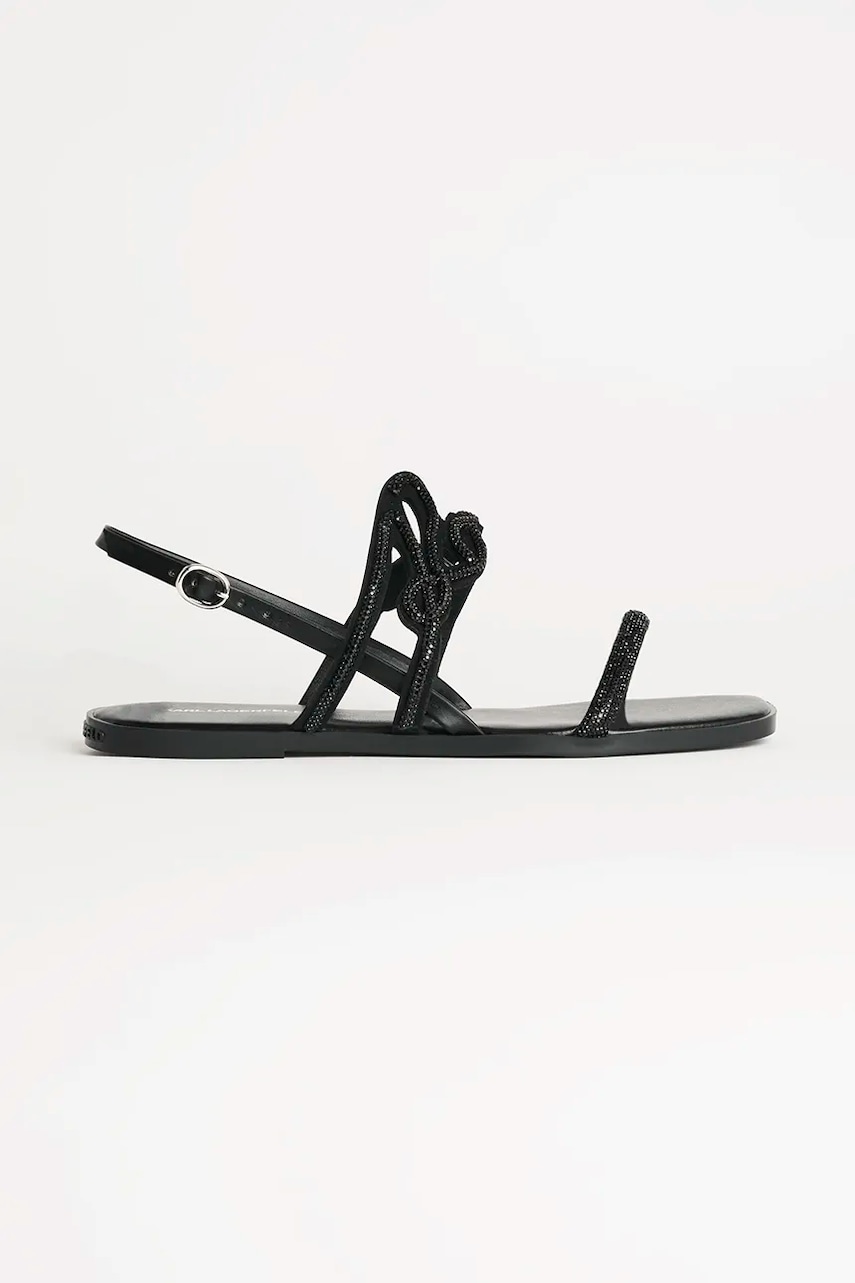 Karl Lagerfeld sandale OLYMPIA femei, culoarea negru, KL87425