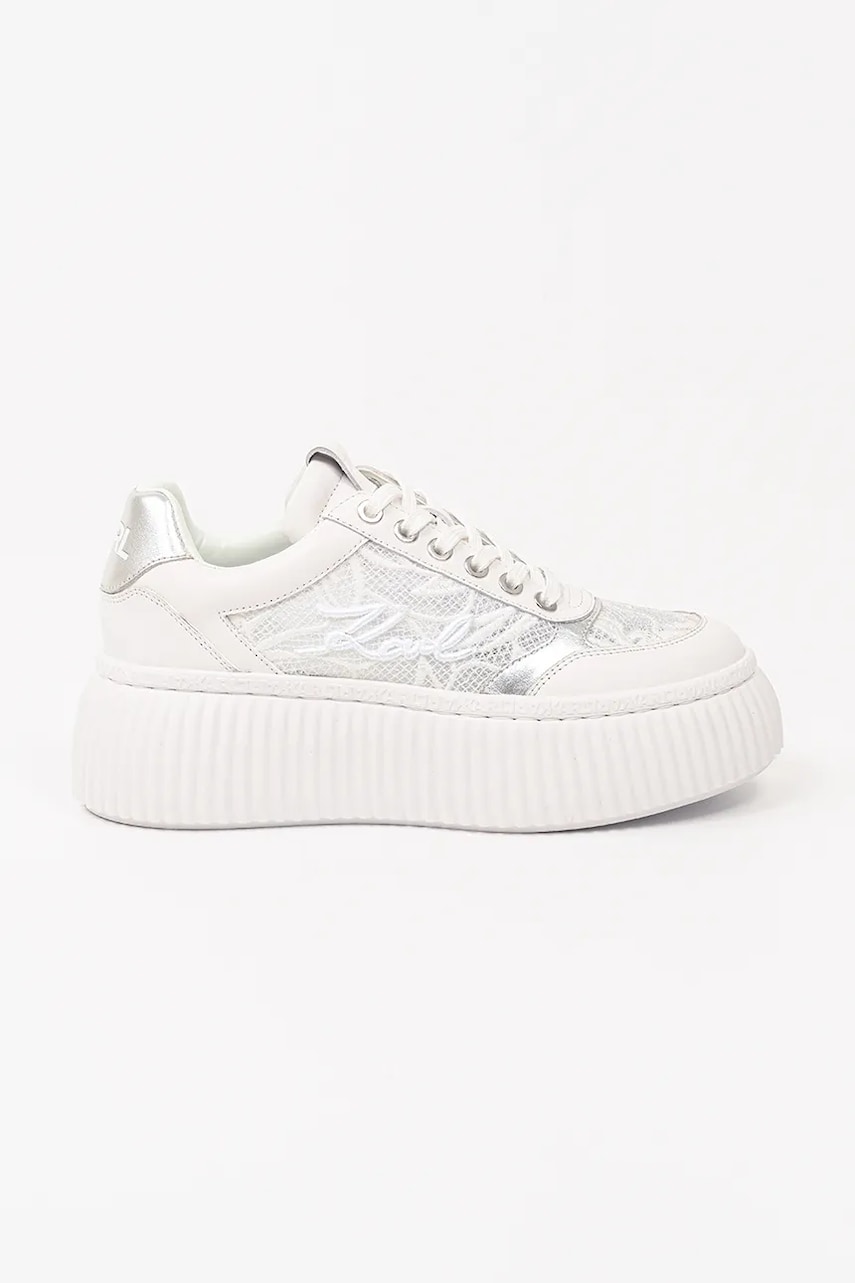 Karl Lagerfeld sneakers KREEPER LO femei, culoarea alb, KL42325